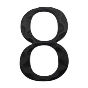 House Number 8 High Floating Cast Iron 5" Home Address Number, Mailbox/Black #8